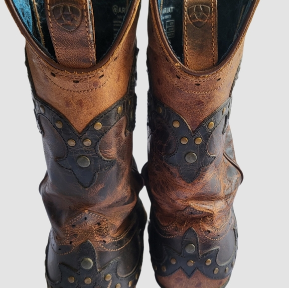 Ariat Rogue Pointed Snipped Toe Cowboy Boots Size 7B Leather - Picture 10 of 16